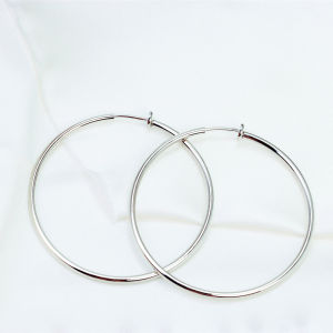 Earring Clip on Simple Smooth Large Circle No Hole Hoop Earrings Women Fashion Personality Exaggeration Ear Jewelry Accessories
