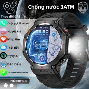 Đồng Hồ Thông Minh Bơi Lội Dành Cho Nam Và Nữ Chống Nước IP69K Màn Hình AMOLED Gọi BT GPS La Bàn Thể Thao Quân Sự Tích Hợp Theo Dõi Sức Khỏe
