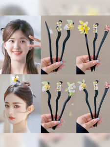 Modern Minimalist Hairpins Womens New 2024 Wooden Hairpins Luxury Tassel Hair Chops Chinese Style Hair Accessories