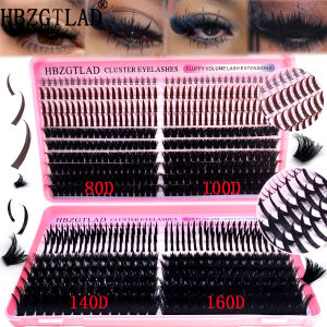 HBZGTLAD Lash Cluster Lash Book 80D-160D Bottom+Thorn Cluster Fairy Manga Lash Cluster Extended Lash Cluster with Spike eyelashe