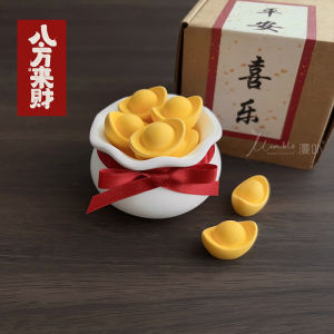 Handmade Wealth Attraction Desktop Aromatherapy Ornament Lucky Money Double Happiness Symbol Car Interior Decoration Fragrance Stone