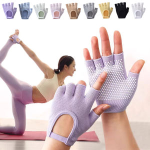 Yoga Pilates Bell pot dumbbell fitness gloves Silicone non slip Gym Weight Training for Women Hollow out breathable