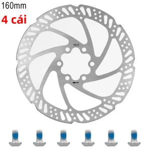 Cánh Quạt Phanh Đĩa Bằng Thép Không Gỉ 160mm Cho Xe Tay Ga Điện BURN E2 MAX 6 Lỗ Bộ Phận Xe Tay Ga Bền Bỉ Có Ốc Vít