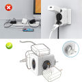 MASSFA EU Plug 5 AC Outlet Multiprise Power Strip Extension Powercube Electrical Socket 3680W Adapter for Home Office. 