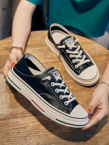 Womens Genuine Leather Slip-On Flat Bottom Shoes Casual Cross Buckle round Toe Low Heel Rubber Outsole Spring Summer Autumn