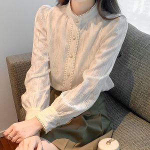 เสื้อเชิ้ตผู้หญิงแขนยาวหนาป้องกันความร้อนแบบสวมใส่ลำลองในฤดูใบไม้ร่วงและฤดูหนาว ดีไซน์แฟชั่น เสื้อเชิ้ตคอตตอนผสมโพลีเอสเตอร์