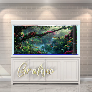 Stiker Background Aquarium Vinyl Premium Tahan Air - Jungle (JG)