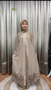 (COD) Gamis Abaya Arab Tabur Busui Full Ceruty /Gamis Abaya Turkey Hawa # 625 Jersey Terbaru