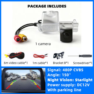 QXNY Rear View Backup Camera Reverse AHD or CVBS License Plate Light Fits SangYong Korando Rexton Kyron ActYon Stavic Rodius..