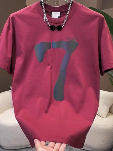 Áo Thun Nam Tay Ngắn Cotton Phong Cách Mỹ Dáng Rộng Rãi Đơn Giản Thoáng Khí Mùa Hè Thường Ngày in Chữ Cổ Tròn