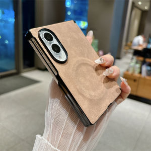 Ốp Điện Thoại Từ Tính Bằng Da PU Sang Trọng Cho Samsung Galaxy Z Fold 8 Fold8 5G Có Sạc Không Dây Tương Thích Với Magsafe