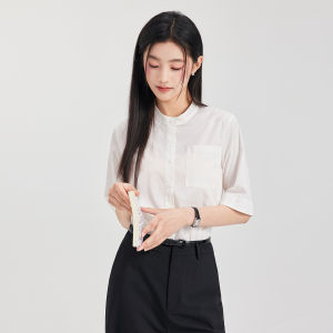 Blue Short Sleeve Summer Thin Shoulder Shirt for Women