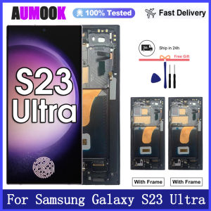 6.8" Super AMOLED for Samsung Galaxy S23 Ultra S918 LCD Display Touch Screen Digitizer Assembly Support Fingerprint and S-Pen