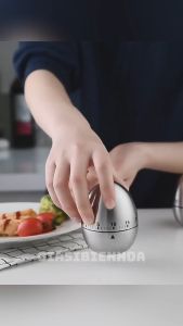 Đồng Hồ Hẹn Giờ Cơ Học Nhà Bếp Hình Quả Trứng Vỏ Inox