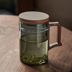 Heat Resistant Filter Glass Cup Tea Water Separator