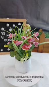[VS] STARGAZER LILY MAGNOLIA ARTIFICIAL REALISTIC FLOWER SILICON FLOWER  MATERIAL POTTED BONZAI(JJ-216-B)(JL-B6044)