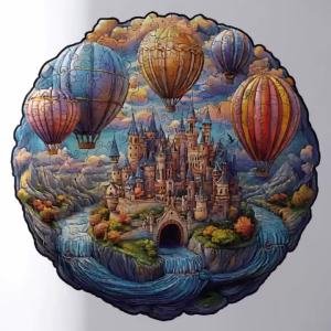 Wooden Puzzle for Adults - Dream Castle Puzzle Unique Shape Wooden Jigsaw Puzzles Modern Art Home Decor Good Gift Idea