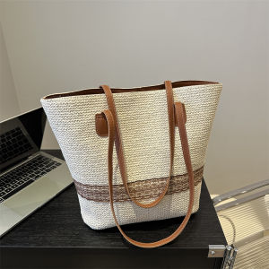 Fashion Straw Woven Bag Female 2024 New Arrival Summer Easiest for Match Large Capacity Shoulder Bag Casual Weaving Travel Beach Bag