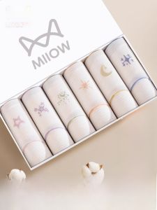 Quần lót nữ MiiOW cotton nguyên chất kháng khuẩn cạp giữa không đường may