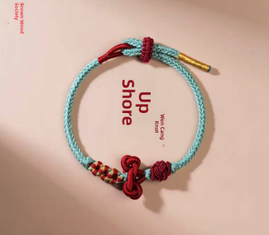 Wenchang Small Red Rope Woven Hand Rope Bracelet for Men And Women Good Luck Gift Original Design Cotton Linen Material