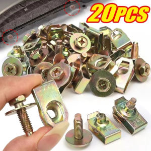 Car Screws Clip Self-tapping Screw Fasteners Car Body Bolts U-nut Clip Universal Engine Under Cover M4/M5 Screws Expansion Clip