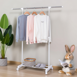 Compact Folding Free-Standing Clothes Drying Rack Simple Single Pole Bedroom Mini Home Use Student Dormitory Special Hanging Clothes Tool