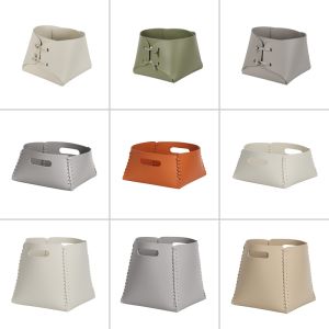 Leather Simple High-End Clothing Storage Basket Dirty Laundry Basket Snacks Miscellaneous Storage Basket Home Closet Desktop Organizer