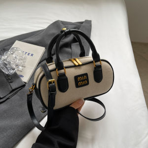 Fashionable Bowling Bag Womens Shoulder Crossbody Bag Summer New Retro Style Handbag Trendy All-Match Diagonal Bag