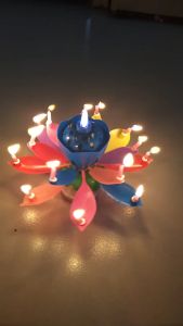 Birthday Music Candle Lotus Automatic Rotating Birthday Party Decoration Candle Romantic Candle生日蜡烛