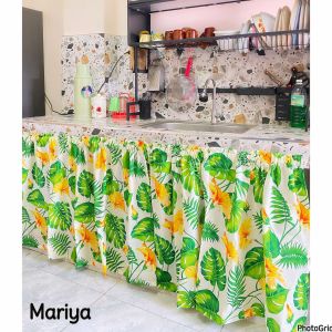 Modern Kitchen Sink Curtain Standard Size 58x30 Inches Suksukan
