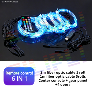 For Audi A3 2020-2025 Car Interior RGB LED Atmosphere Light Strip Fiber Optic Neon Invisible Ambient Lamp APP Decoration Trim