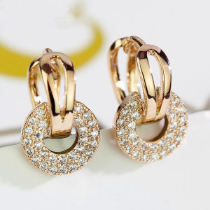 Huitan Trendy Womens Dangle Earrings New Silver Color/Gold Color Cubic Zirconia Earrings Temperament Ear Accessories Jewelry