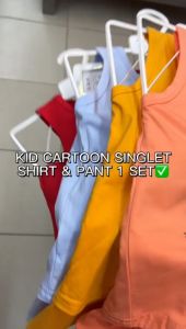 KID CARTOON SINGLET & PANT 1 SET/BAJU KARTOON ANAK/BAJU ANAK/BAJU KANAK-KANAK/BAJU BABY CARTOON SET GOOD QUALITY