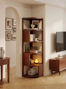 ZHUSHANXIA | Tủ Góc Sách Bằng Gỗ