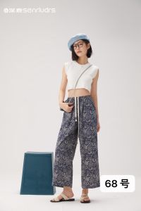 Spring Summer Cotton Sleepwear Pants Women Casual Floral Print Long Trousers Drawstring Home Comfort Fashionable Versatile