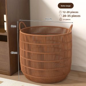 SUOBAI | Attractive Luxury Waterproof Imitation Rattan Laundry Basket Bathroom waterproof dirty clothes storage basket