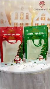 Paperbag Natal - Tentengan Mika Transparan Christmas - Aksesoris Tas Natal - GB126