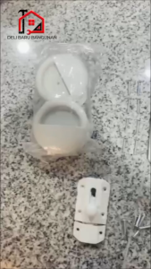 Set Tarikan Handle PVC & Engsel Pintu Kamar Mandi Bulat