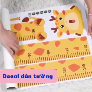 Thước Đo Chiều Cao Dán Tường cho Bé (Decal Dán Tường) Hình Con Vật Đáng Yêu - Lalala Baby