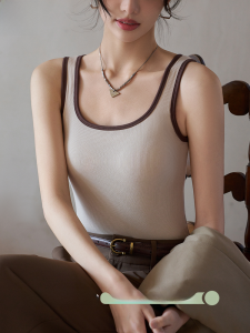 MiiOW | เสื้อกั๊กสายเดี่ยวแบบสวมใส่ในฤดูร้อนสำหรับผู้หญิง สายกว้างป้องกันการสัมผัสได้ ดีไซน์หลังเซ็กซี่ เสื้อคลุมกันหนาวแบบสวมใส่ในฤดูร้อน