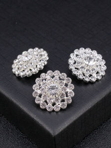 High-End Metal Hand-Sewn Button Fashionable Versatile Sweater Button Suit Full Diamond Decorative Button Water Diamond Buckle