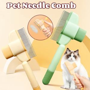 Cat Comb Pet Dog Grooming Needle Comb Pet Hair Care Removal Handy Tool Self-Cleaning Brudh