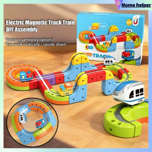 Electric Magnetic Track Train DIY Assembly Various gameplay options Can walk vertically upside down