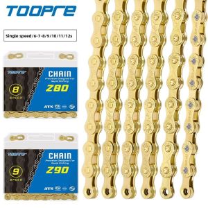 MTB Bicycle Chain 1/ 6/7/8 /9 /10 /11 /12 Speed Gold Mountain Road Bike Chain Electroplated and Rust-proof Variable Chain