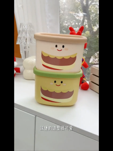 PaulWeekend ถังขยะโต๊ะการ์ตูนน่ารักสำหรับออแกไนเซอร์จัดเก็บห้องนักเรียนสำนักงานบ้าน