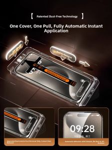 YOULANG | High Definition Tempered Glass Film For Apple iPhone 15 Pro Max Gorilla Glass Dust-Free Warehouse Anti-Spy Drop Protection Earpiece Dustproof