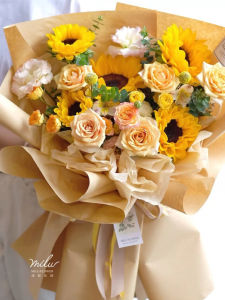 Thick Plain Flat Paper Art Paper Floral Cardboard Flower Bouquet Packaging Material Package Stained Paper Gift Brown Packing Paper