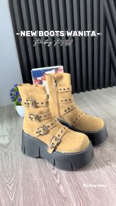 PINKEY P298 Sepatu Boots Wanita Sepatu Fashion Style Black