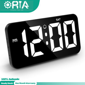 ORIA Digital Wall Clock 10.8 Inch Large Screen LED Alarm Clock 12/24H Format Adjustable Brightness Desk Clock with Week DST for Home Gym Office and Classroom