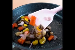Spatula Silikon Gagang Kayu Tahan Panas - Sodet Masak Warna